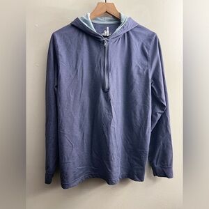 Johnnie-O Finney Hooded hoodie striped soft cotton blend sweatshirt Sweater M